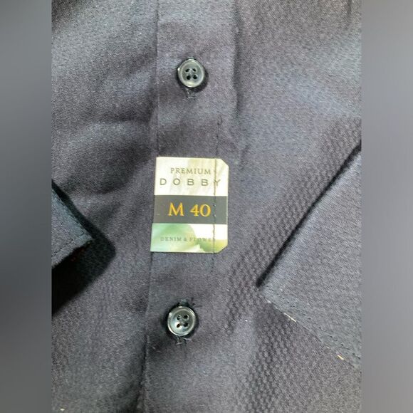 NWT Denim & Flower Navy Blue Button Up Size Medium - Picture 3 of 8